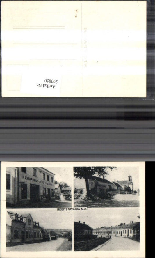 205850,Breitenwaida Kaufhaus Josef Pisecker Kirche Straßenansichten Mehrbildkarte
