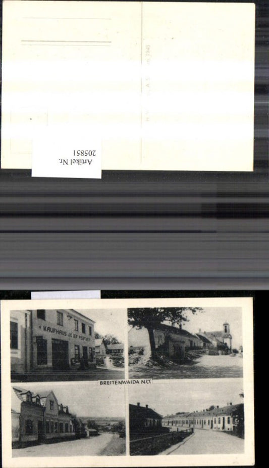 205851,Breitenwaida Kaufhaus Josef Pisecker Kirche Straßenansichten Mehrbildkarte