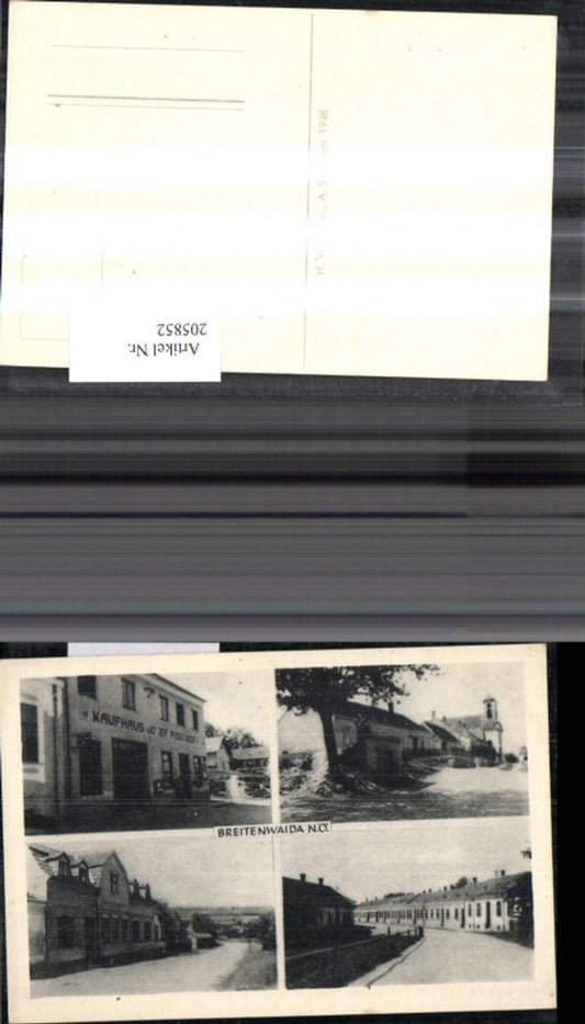 205852,Breitenwaida Kaufhaus Josef Pisecker Kirche Straßenansichten Mehrbildkarte