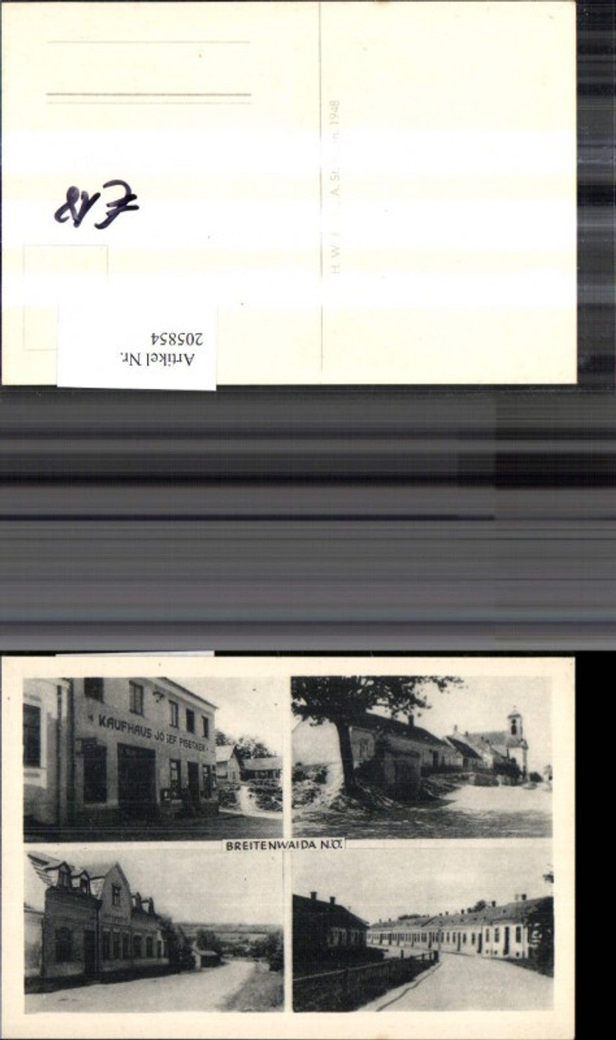 205854,Breitenwaida Kaufhaus Josef Pisecker Kirche Straßenansichten Mehrbildkarte