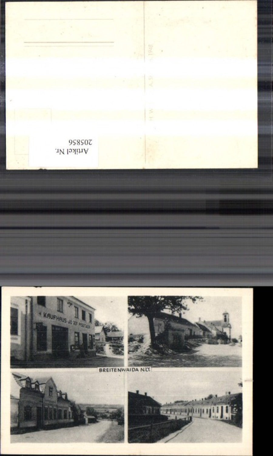 205856,Breitenwaida Kaufhaus Josef Pisecker Kirche Straßenansichten Mehrbildkarte