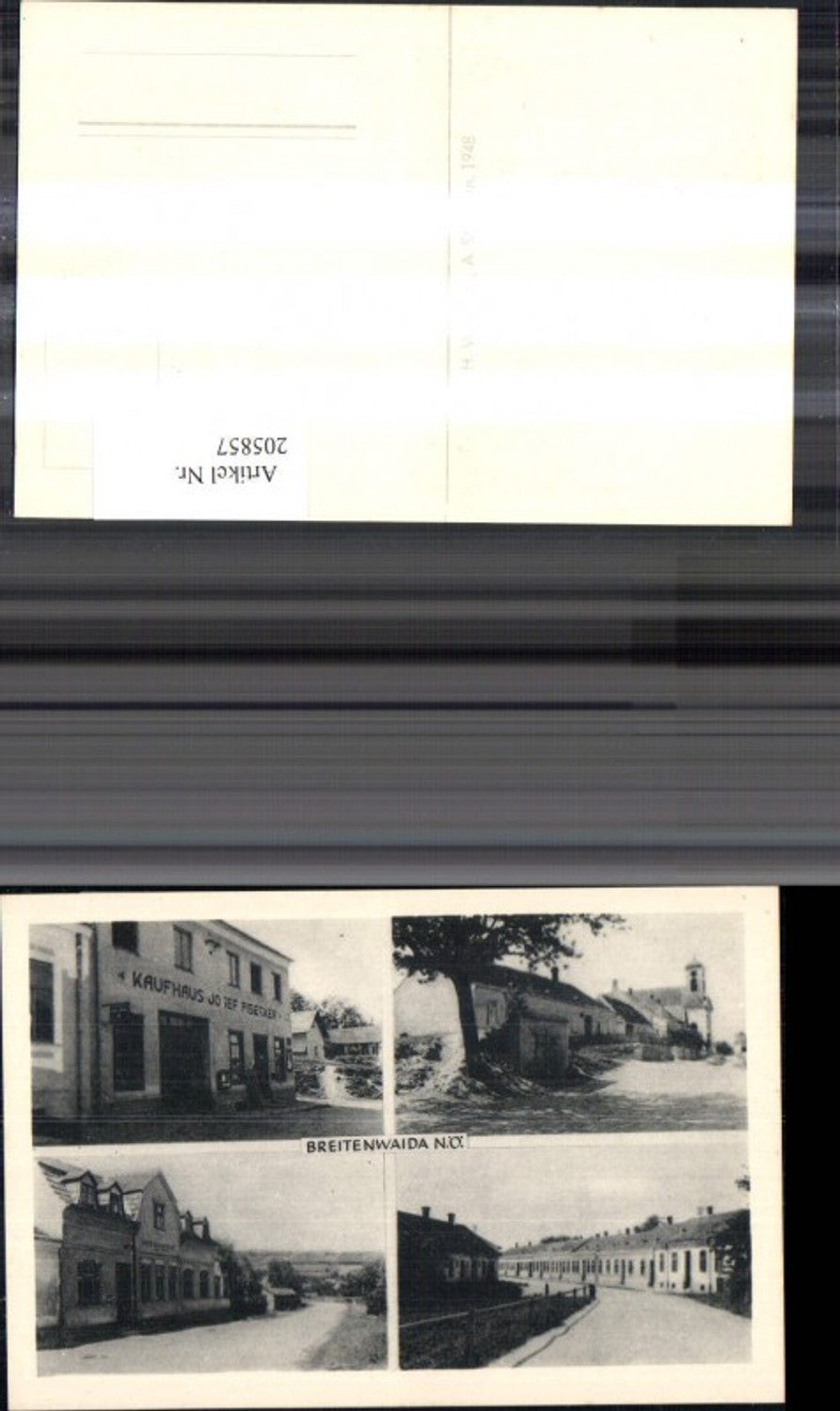 205857,Breitenwaida Kaufhaus Josef Pisecker Kirche Straßenansichten Mehrbildkarte