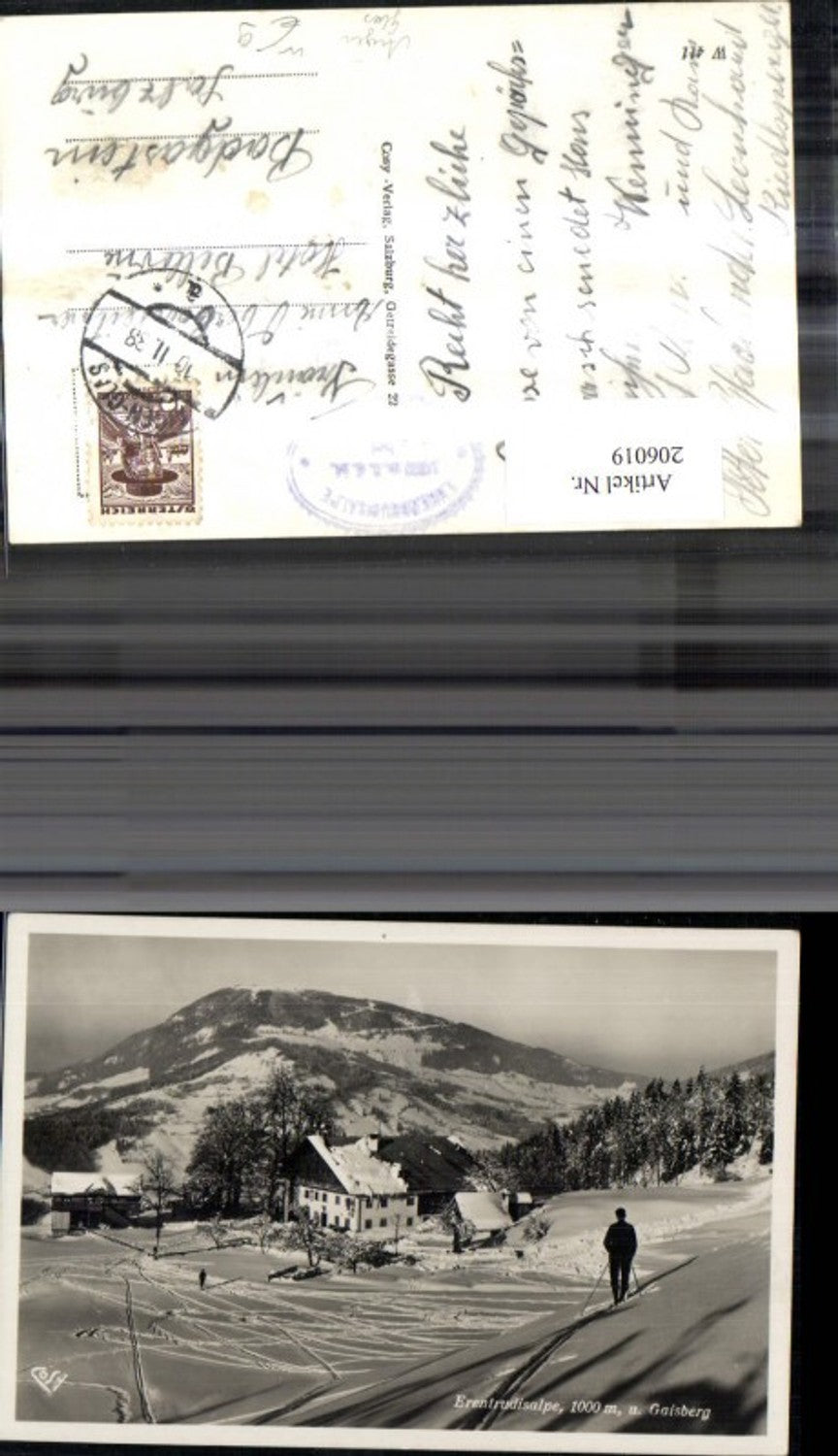 206019,Erentrudisalpe u. Gaisberg b. Aigen Glas Winterbild