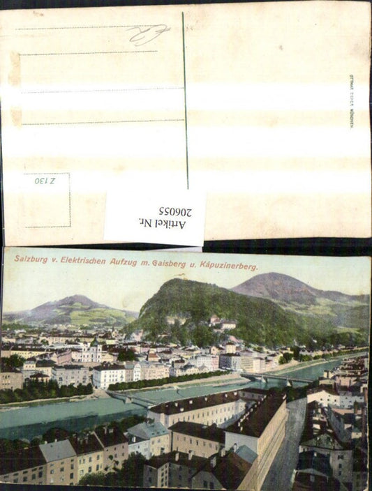 206055,Salzburg Teilansicht v. Elektrischen Aufzug m. Gaisberg u. Kapuzinerberg