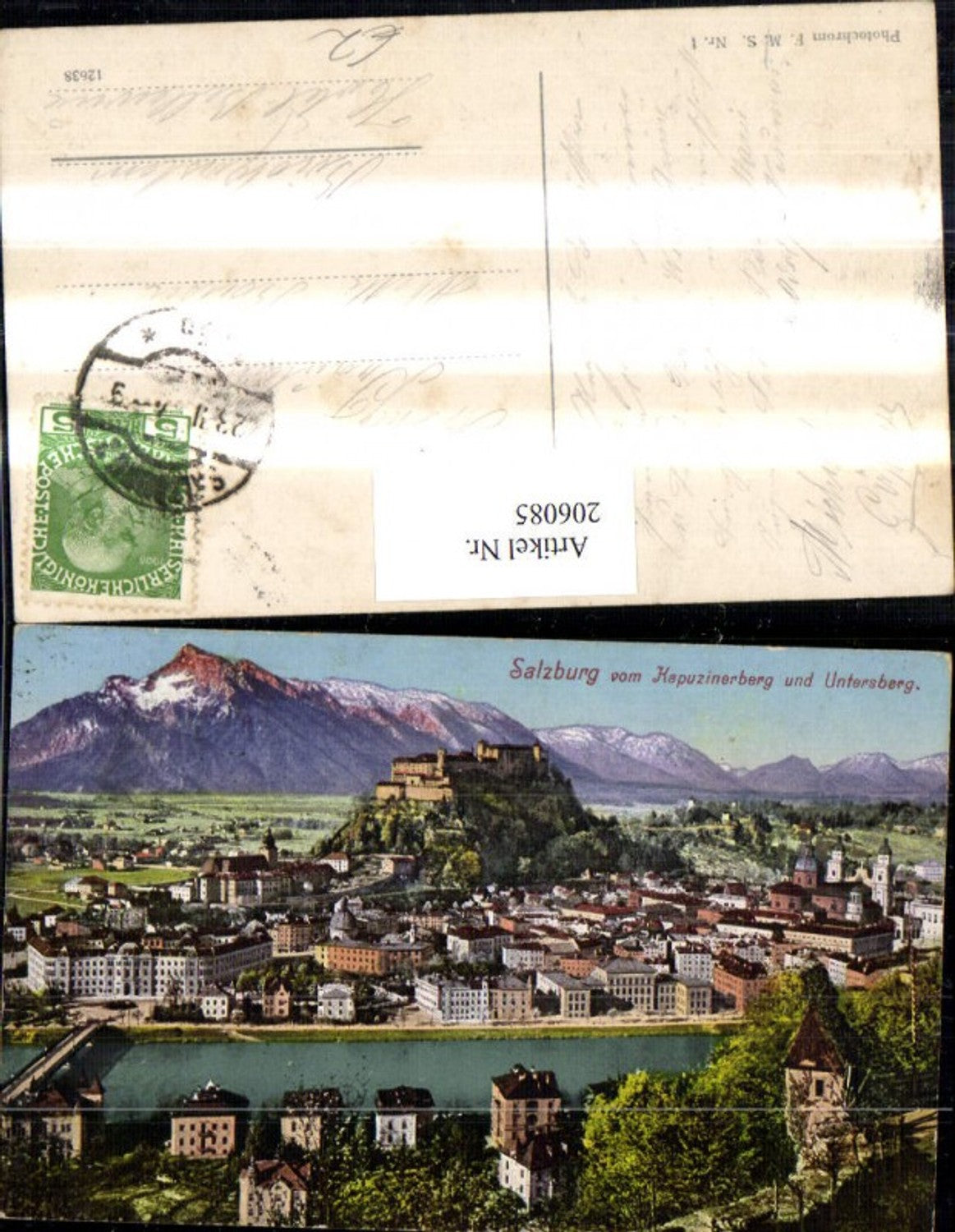 206085,Salzburg Totale v. Kapuzinerberg u. Untersberg Festung Burg