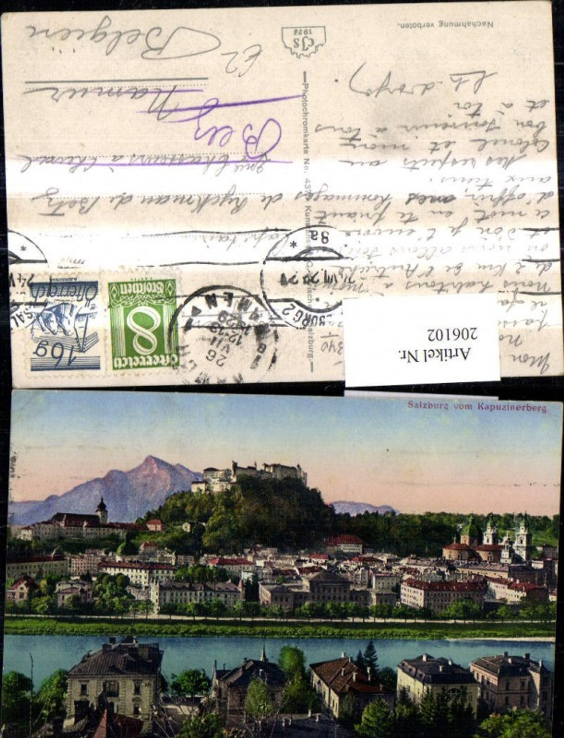 206102,Salzburg Teilansicht v. Kapuzinerberg