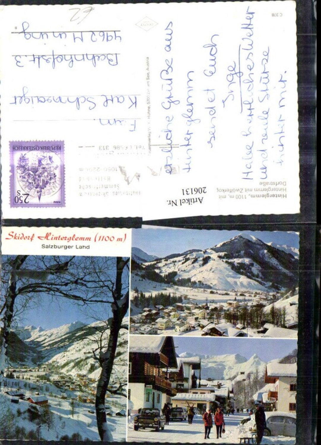 206131,Hinterglemm Totale m. Talschluss Zwölferkogel Dorfstraße Straßenansicht Mehrbildkarte