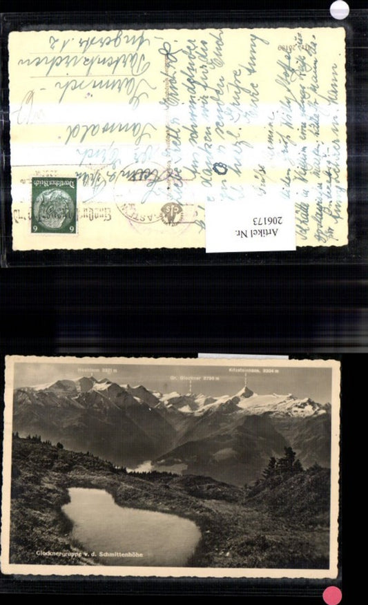 206173,Glocknergruppe v. d. Schmittenhöhe Zell a. See Gipfelkarte