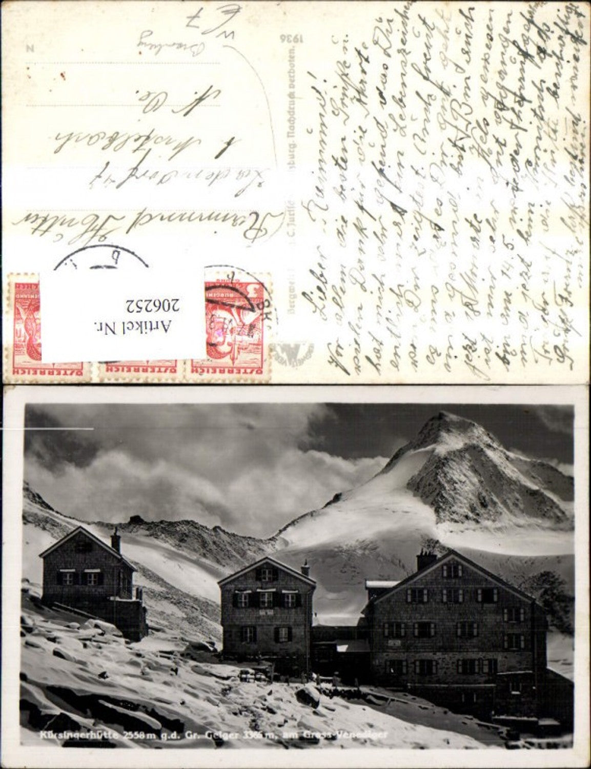 206252,Kürsingerhütte g. d. Gr. Geiger a. Großvenediger Neukirchen am Großvenediger