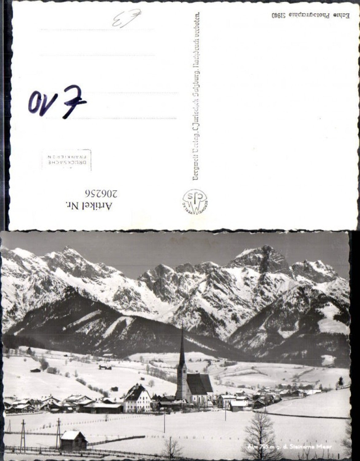 206256,Foto Ak Alm g. d. Steinerne Meer Winteransicht