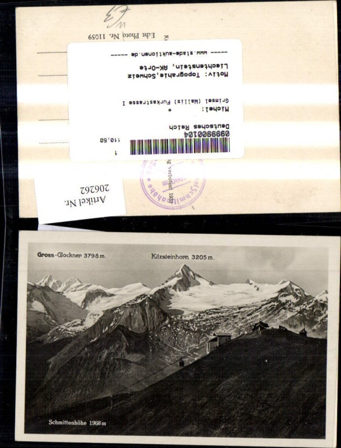 206262,Schmittenhöhe m. Gipfelkarte Zell a. See