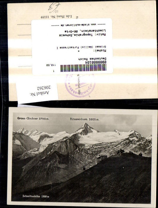 206262,Schmittenhöhe m. Gipfelkarte Zell a. See