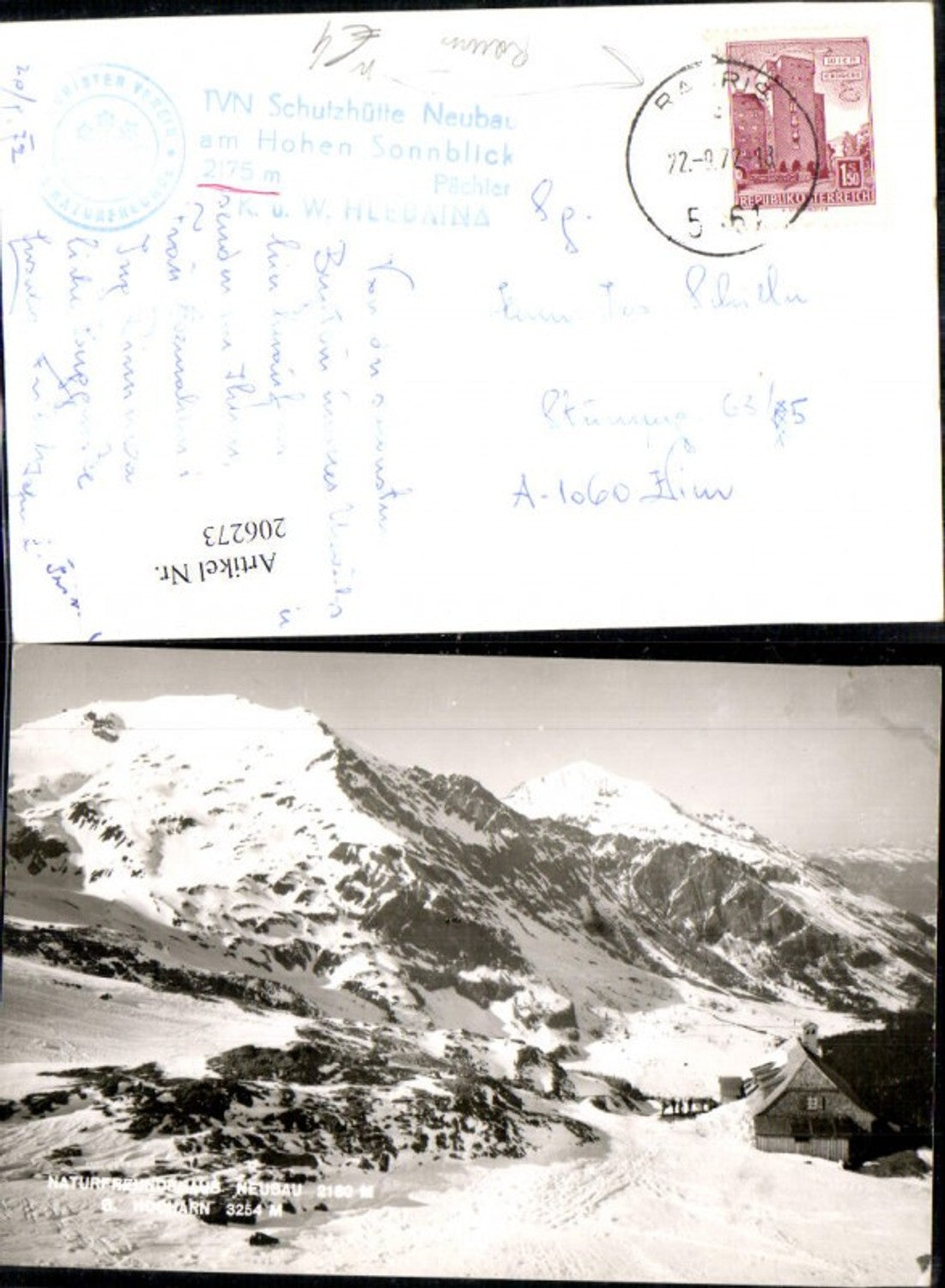 206273,Naturfreundehaus Neubau a. Gr. Hocharn Winteransicht b. Rauris Foto Ak