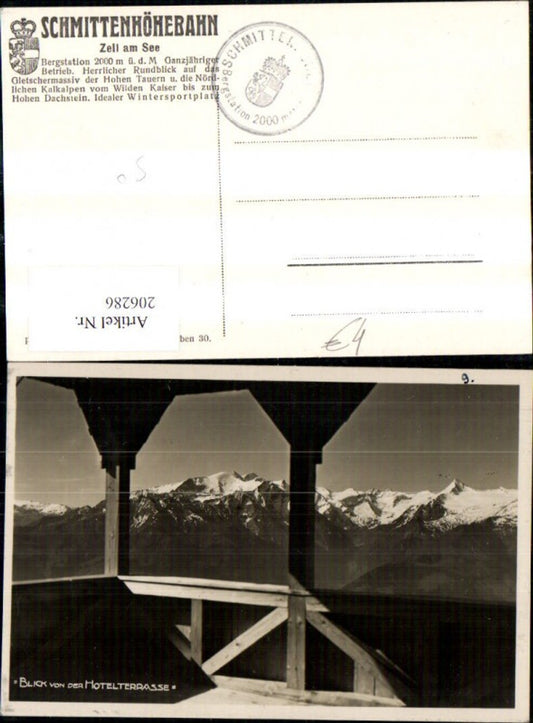 206286,Zell a. See Schmittenhöhebahn Bergstation Blick v. d. Hotelterrasse