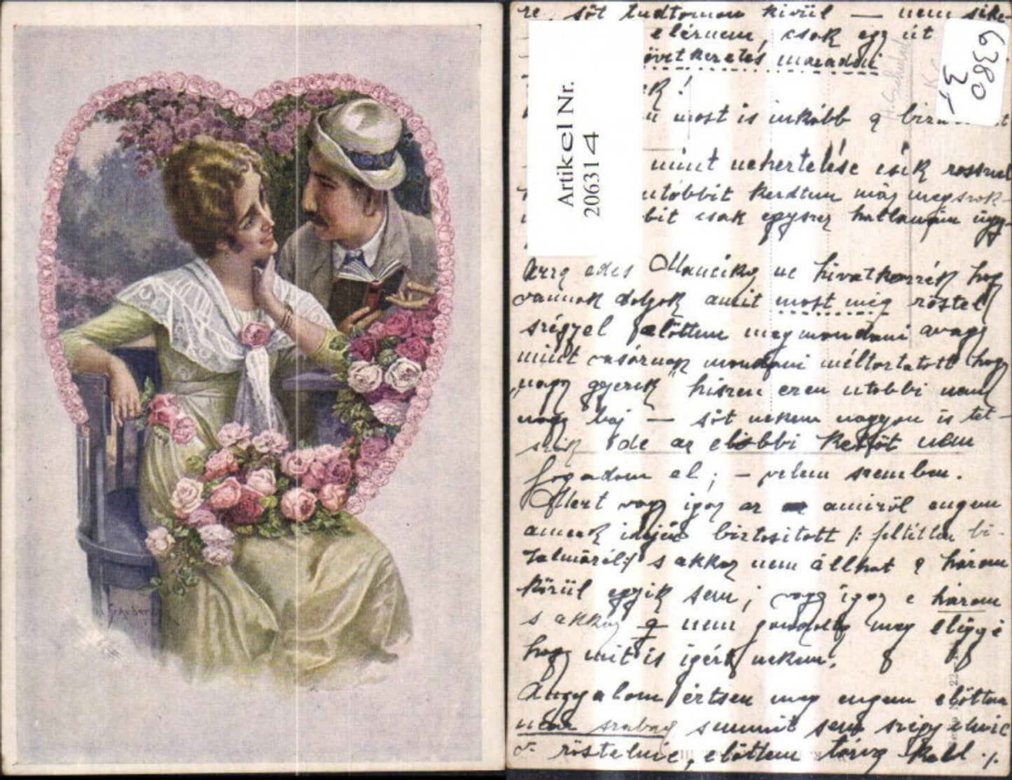 206314,Künstler Ak H. Schubert Verliebtes Paar Rosenherz Rosen Glamour