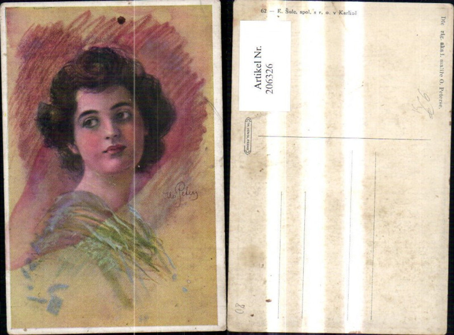 206326,Künstler Ak Otto Peterse Frau Glamour