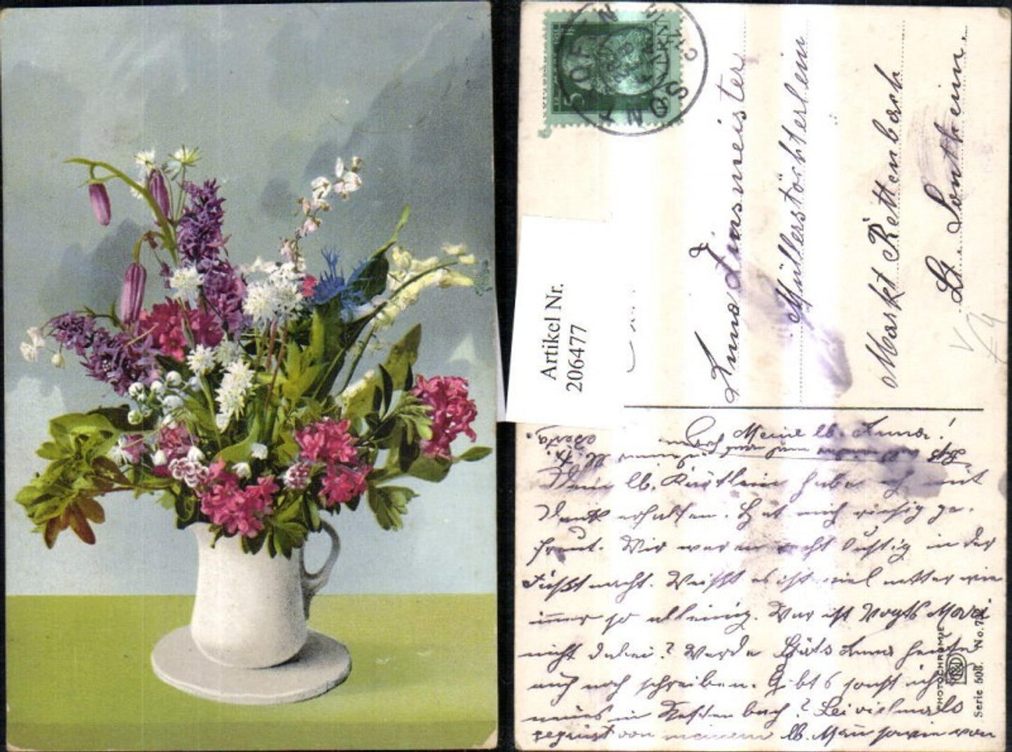 206477,Photochromie 503/732 Blumenstrauß Blumen Vase