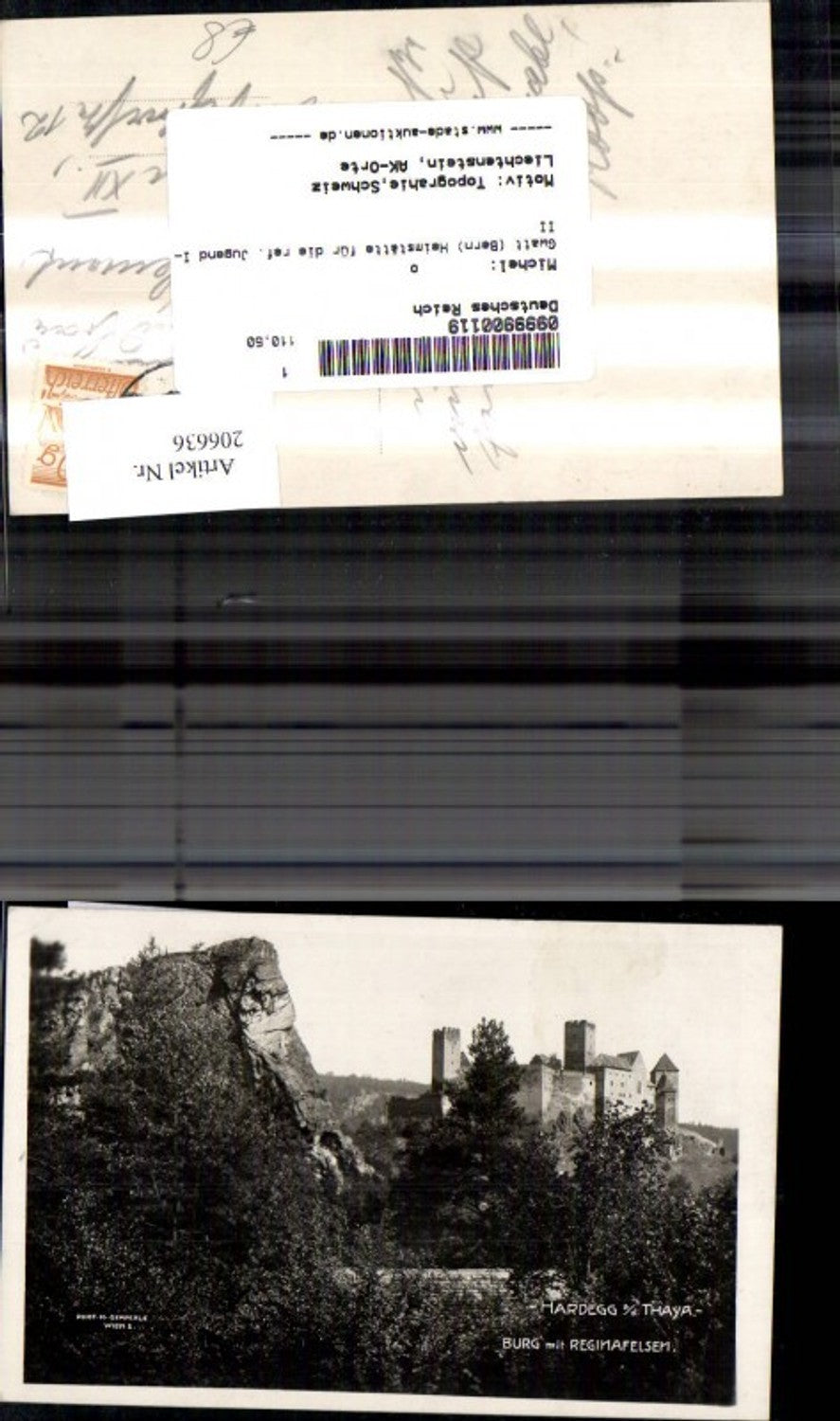 206636,Foto Ak Hardegg a. d. Thaya Burg m. Reginafelsen