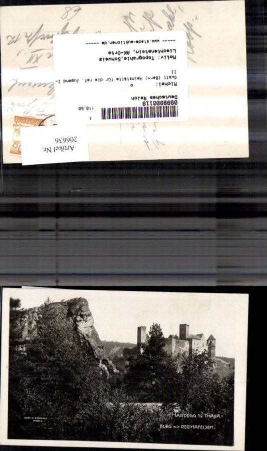 206636,Foto Ak Hardegg a. d. Thaya Burg m. Reginafelsen