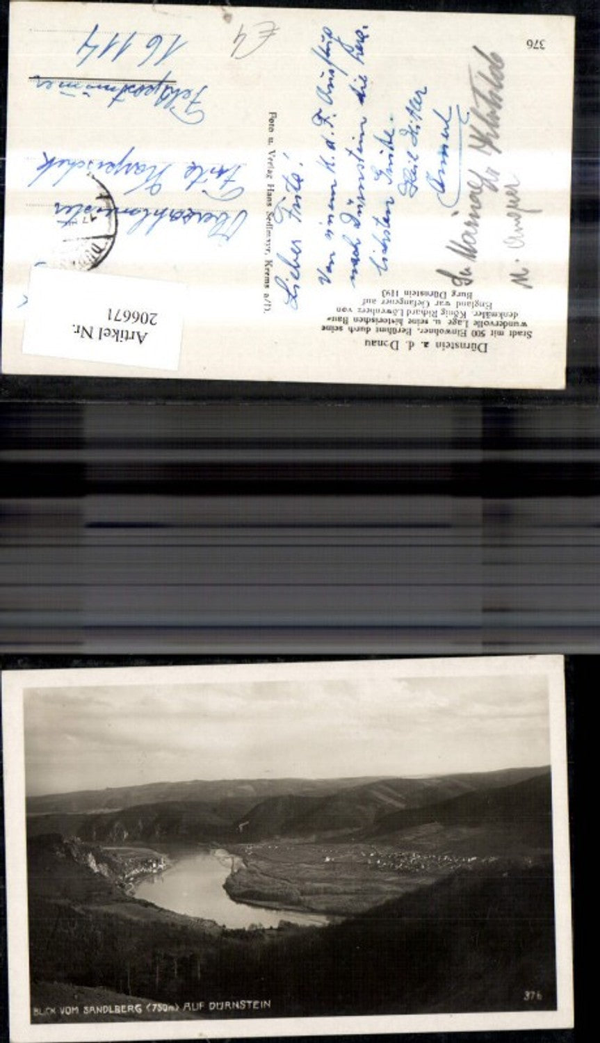 206671,Dürnstein a. d. Donau m. Burg Dürnstein Blick v. Sandlberg