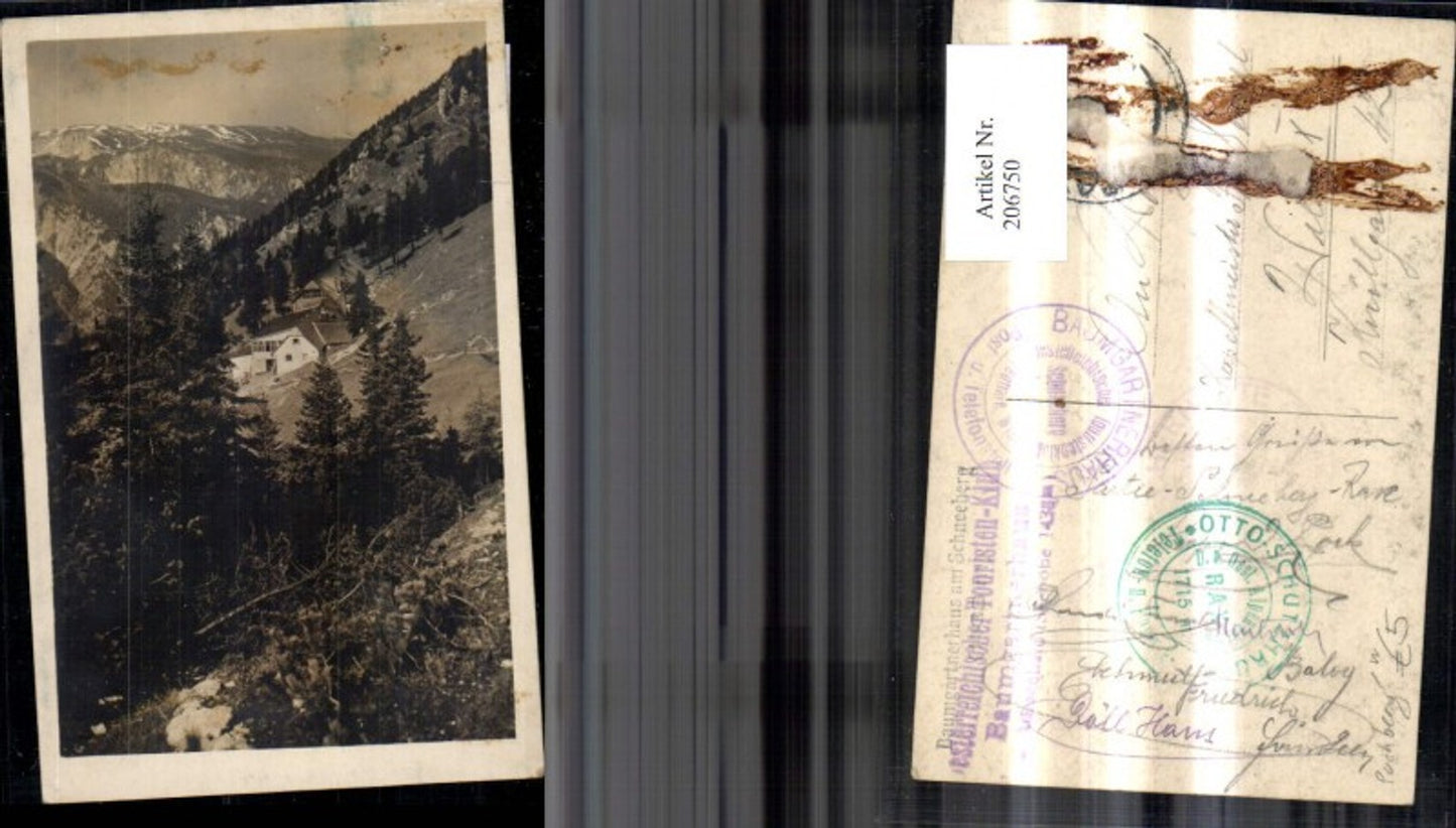 206750,Foto Ak Baumgartnerhaus a. Schneeberg Puchberg