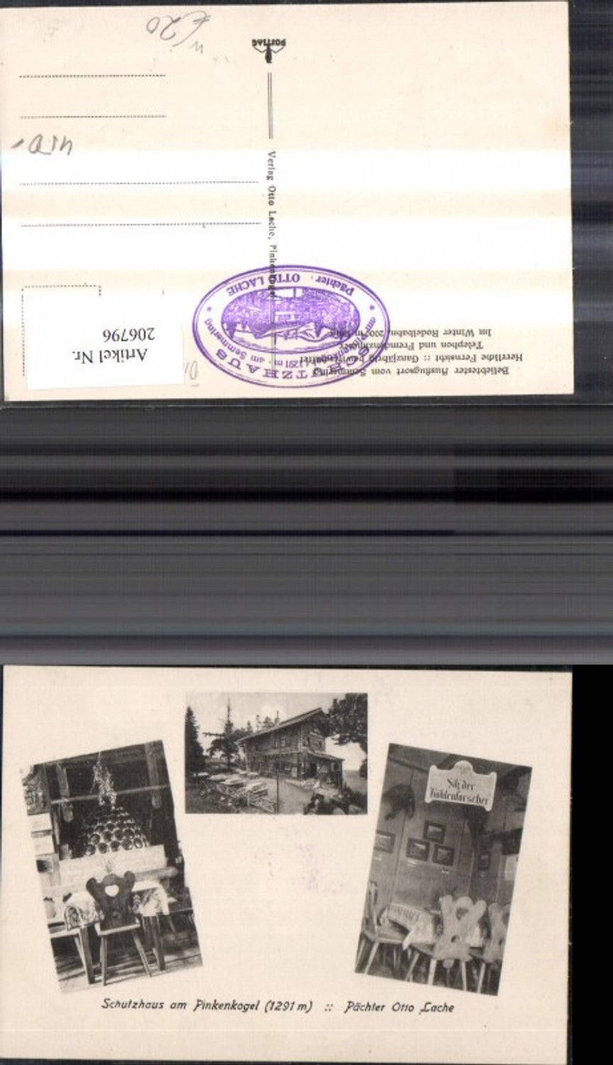 206796,Semmering Schutzhaus a. Pinkenkogel Pächter Otto Lache Mehrbild Ak