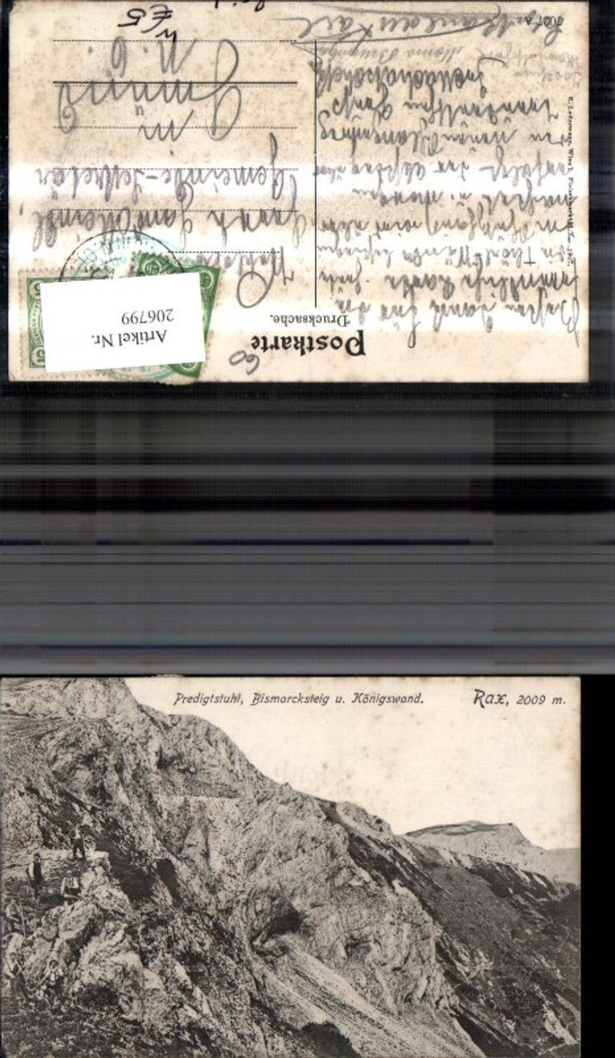 206799,Rax Predigtstuhl Bismarcksteig u. Königswand Personen Bergsteiger Wanderer Reichenau