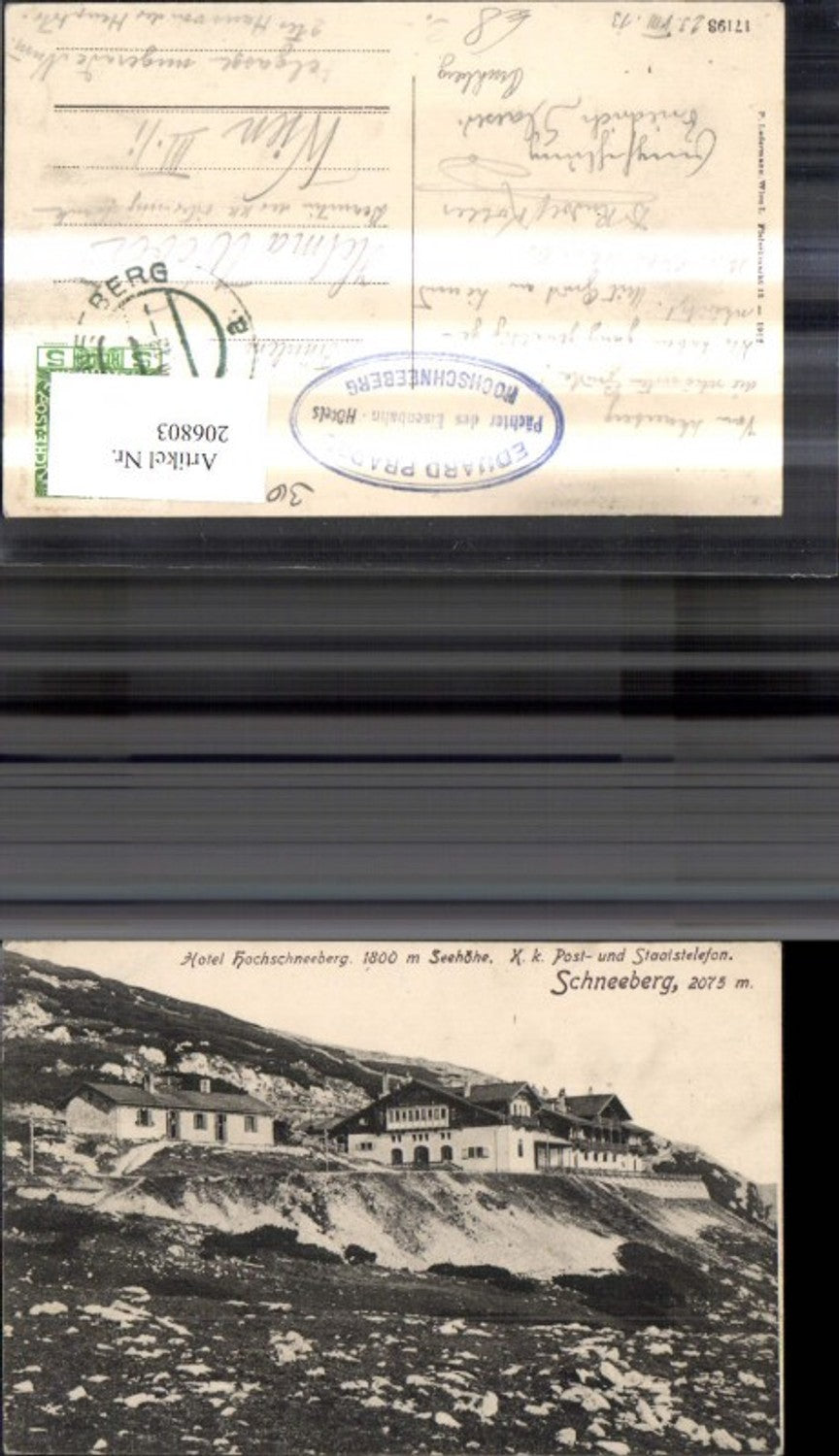 206803,Schneeberg Hotel Hochschneeberg K K Post u. Staatstelefon Puchberg a. Schneeberg