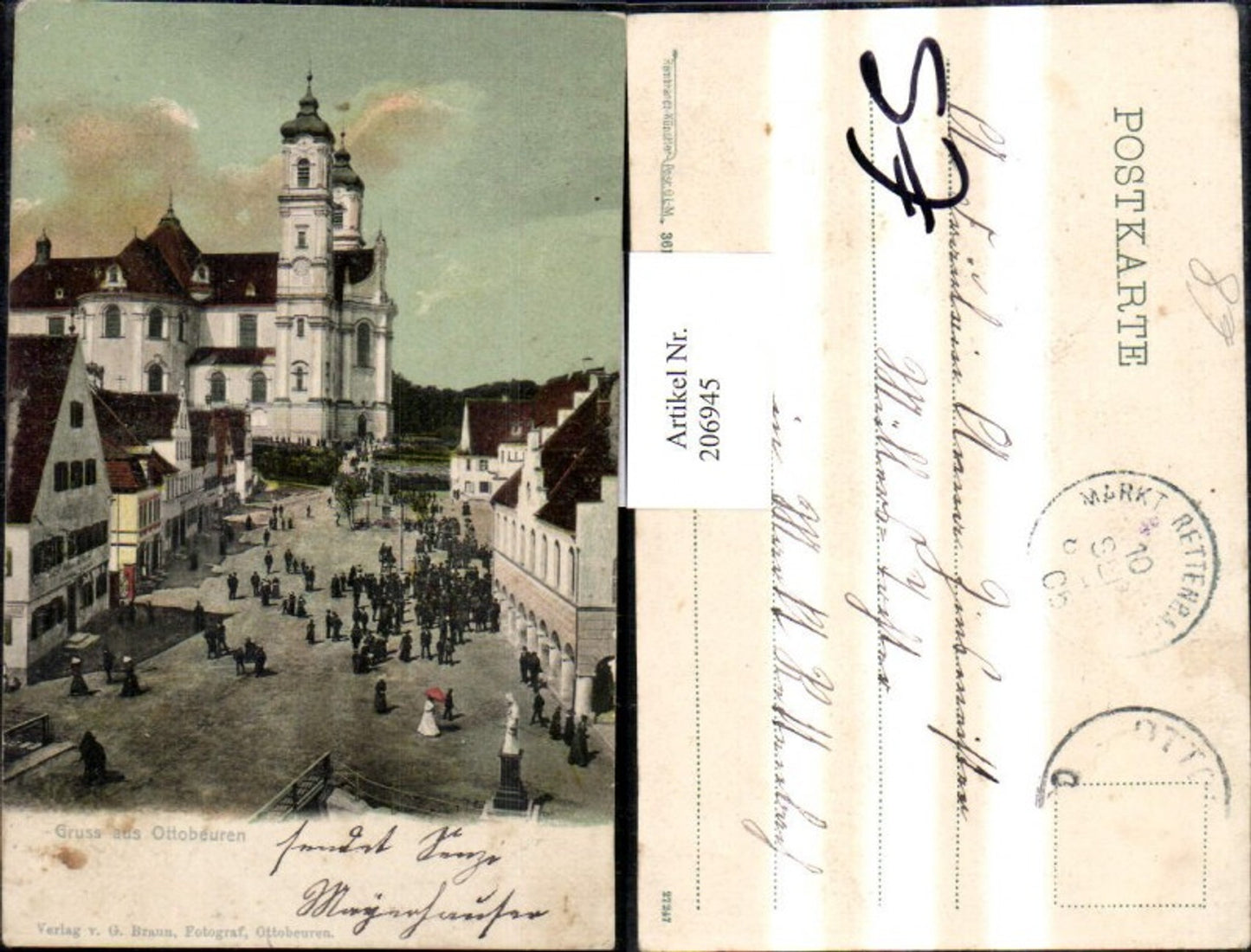 206945,Gruß aus Ottobeuren Straßenansicht Kirche