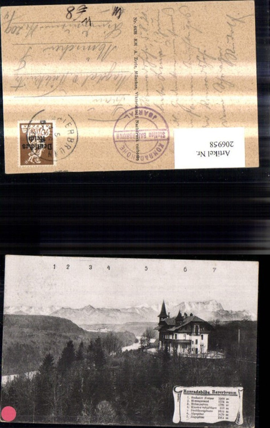 206958,Konradshöhe b. Bayerbrunn Stubaier Ferner Herzogstand Heimgarten Alpspitze Zugspitze