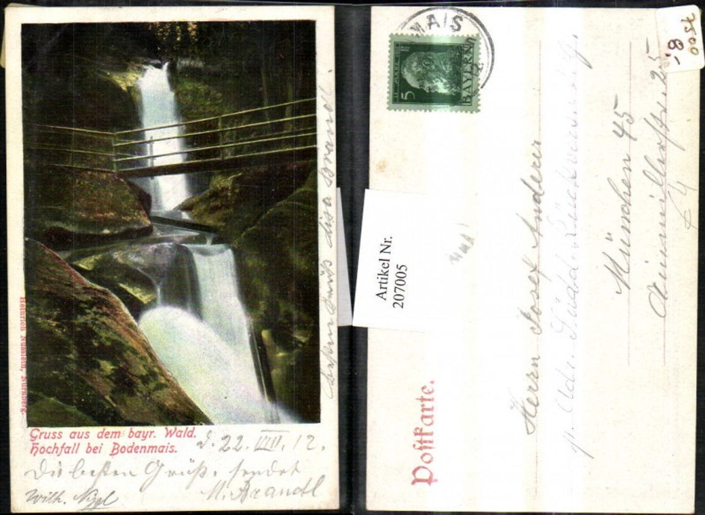 207005,Gruß aus dem bayerischen Wald Hochfall Wasserfall b. Bodenmais