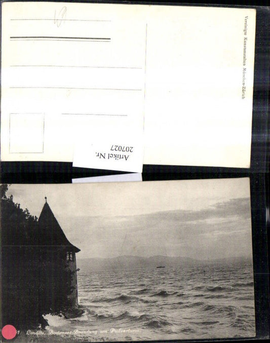 207027,Lindau a. Bodensee Brandung am Pulverturm Turm