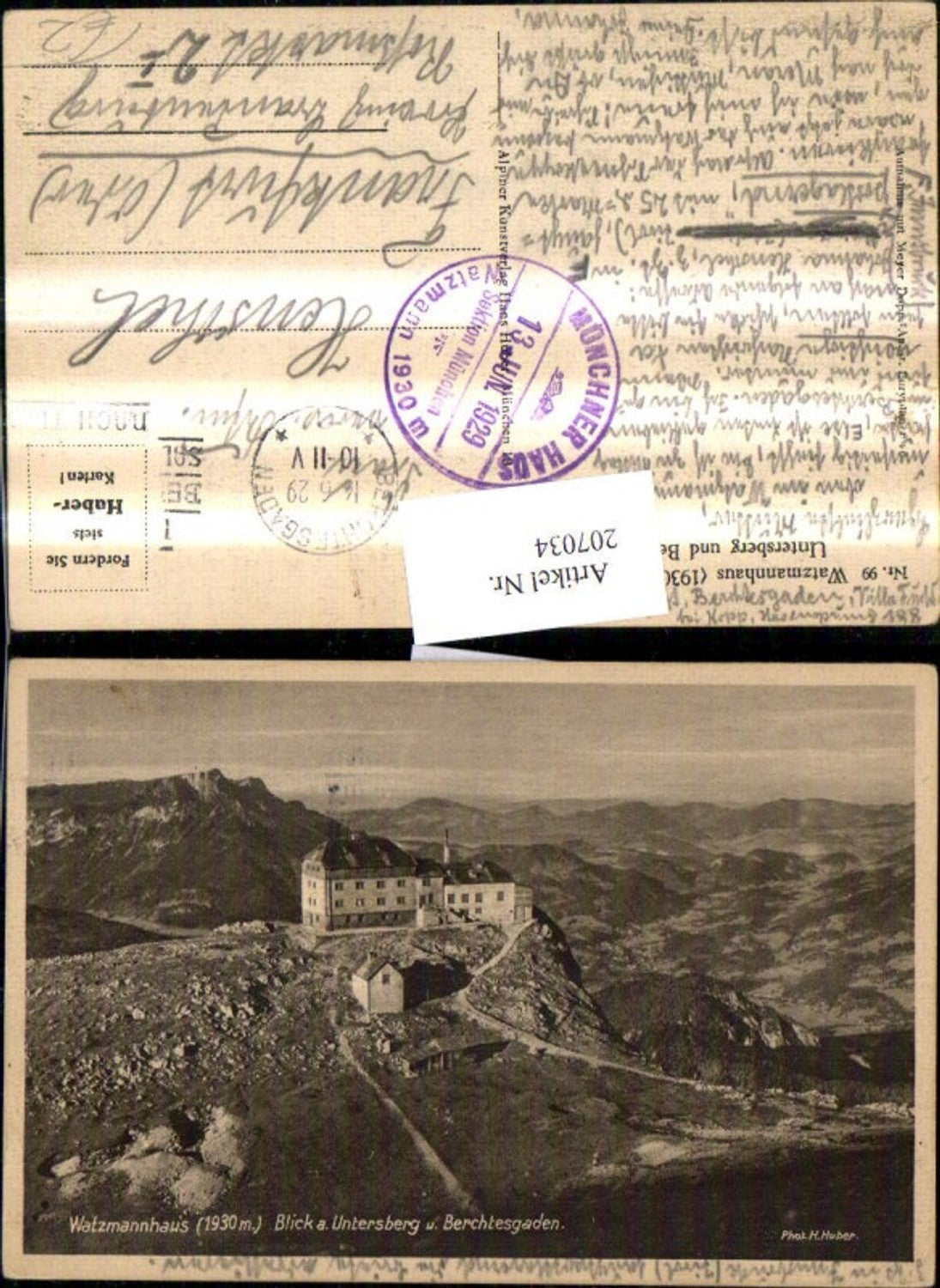 207034,Watzmannhaus Blick auf Untersberg u. Berchtesgaden