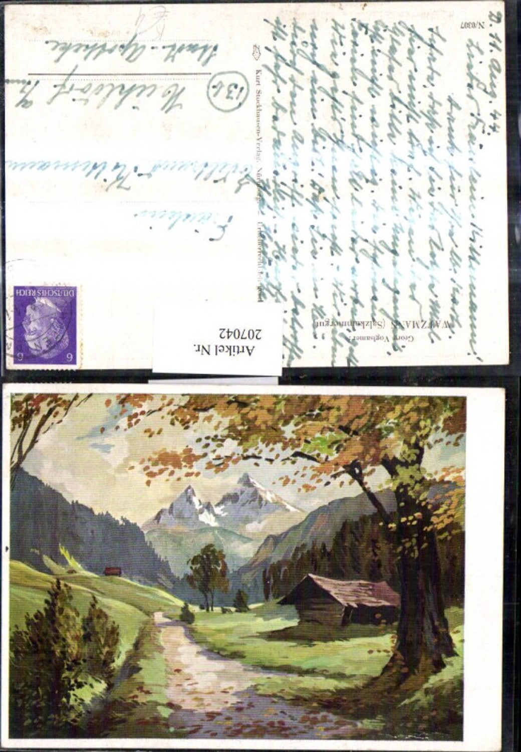 207042,Künstler AK Georg Voglsamer Watzmann im Salzkammergut Partie