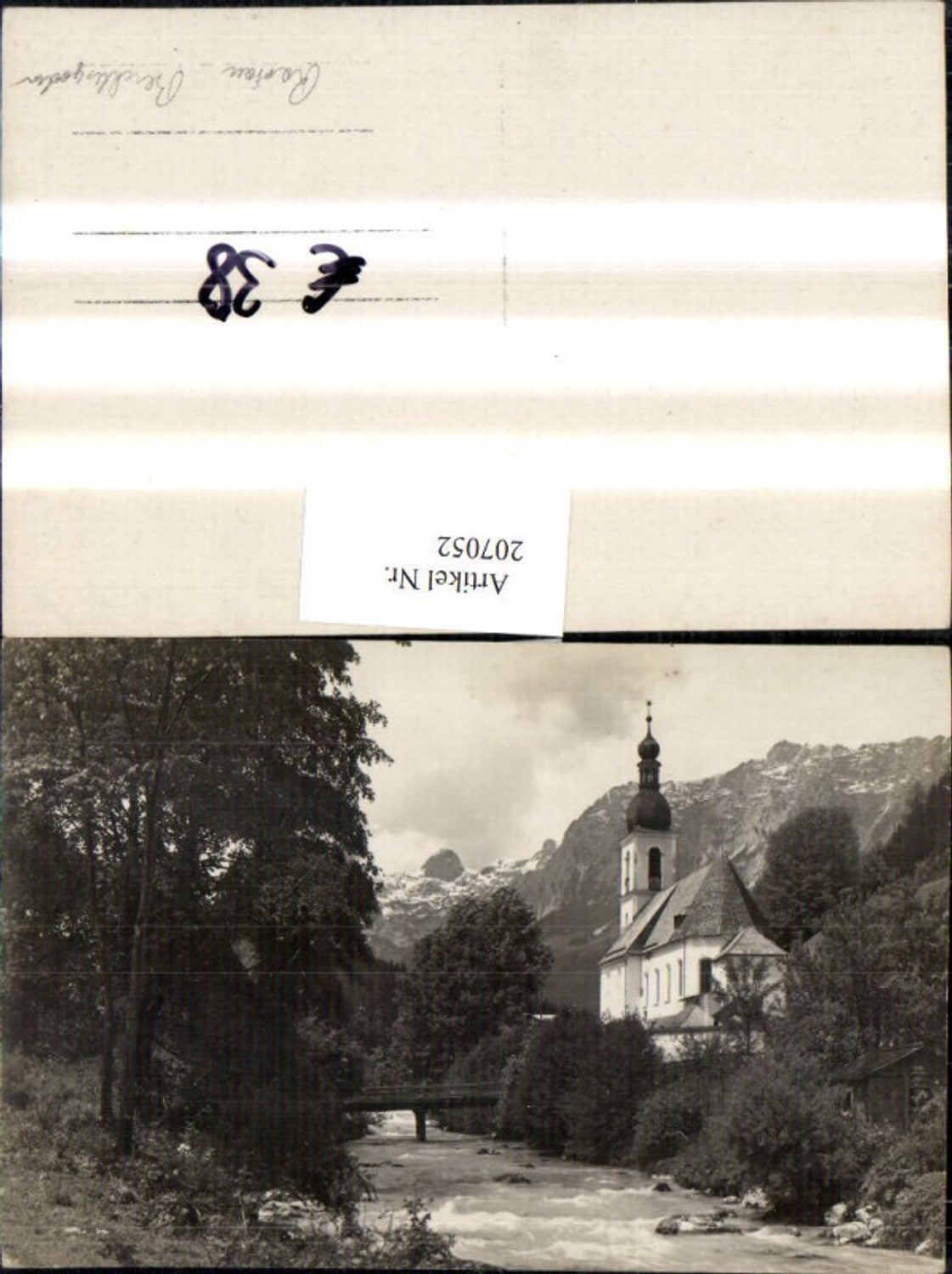 207052,Ramsau b. Berchtesgaden Partie Kirche Brücke
