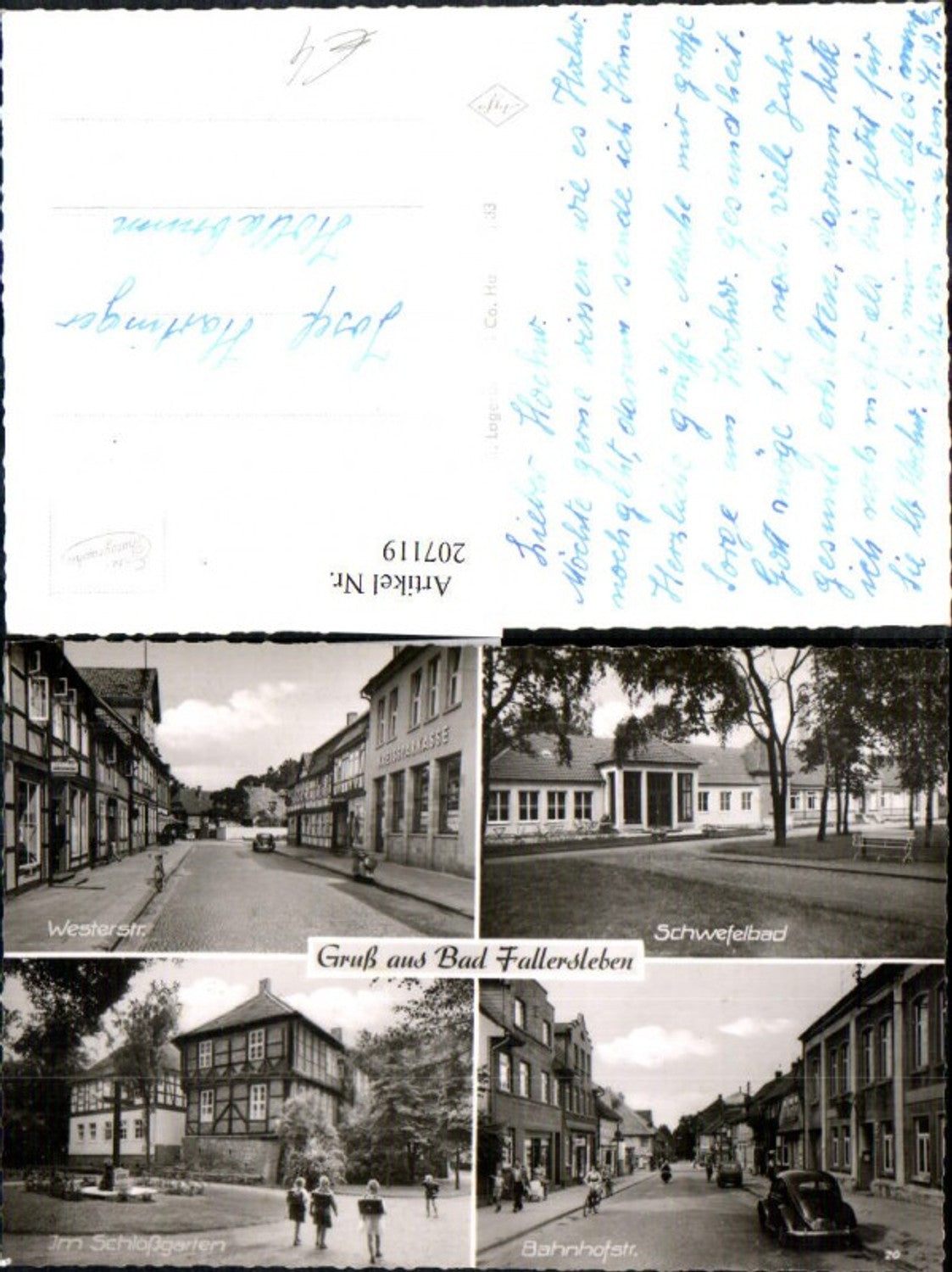 207119,Gruß aus Bad Fallersleben Westerstraße Schwefelbad Schlossgarten Bahnhofstraße Straßenansichten Mehrbildk.