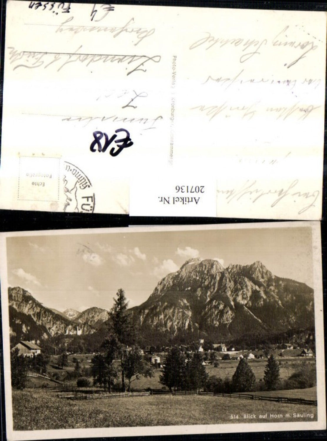 207136,Blick auf Horn Totale m. Säuling b. Füssen