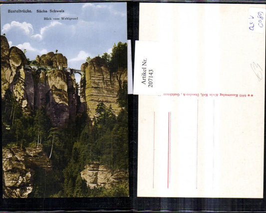 207143,Basteibrücke Brücke Sächsische Schweiz Blick vom Wehlgrund