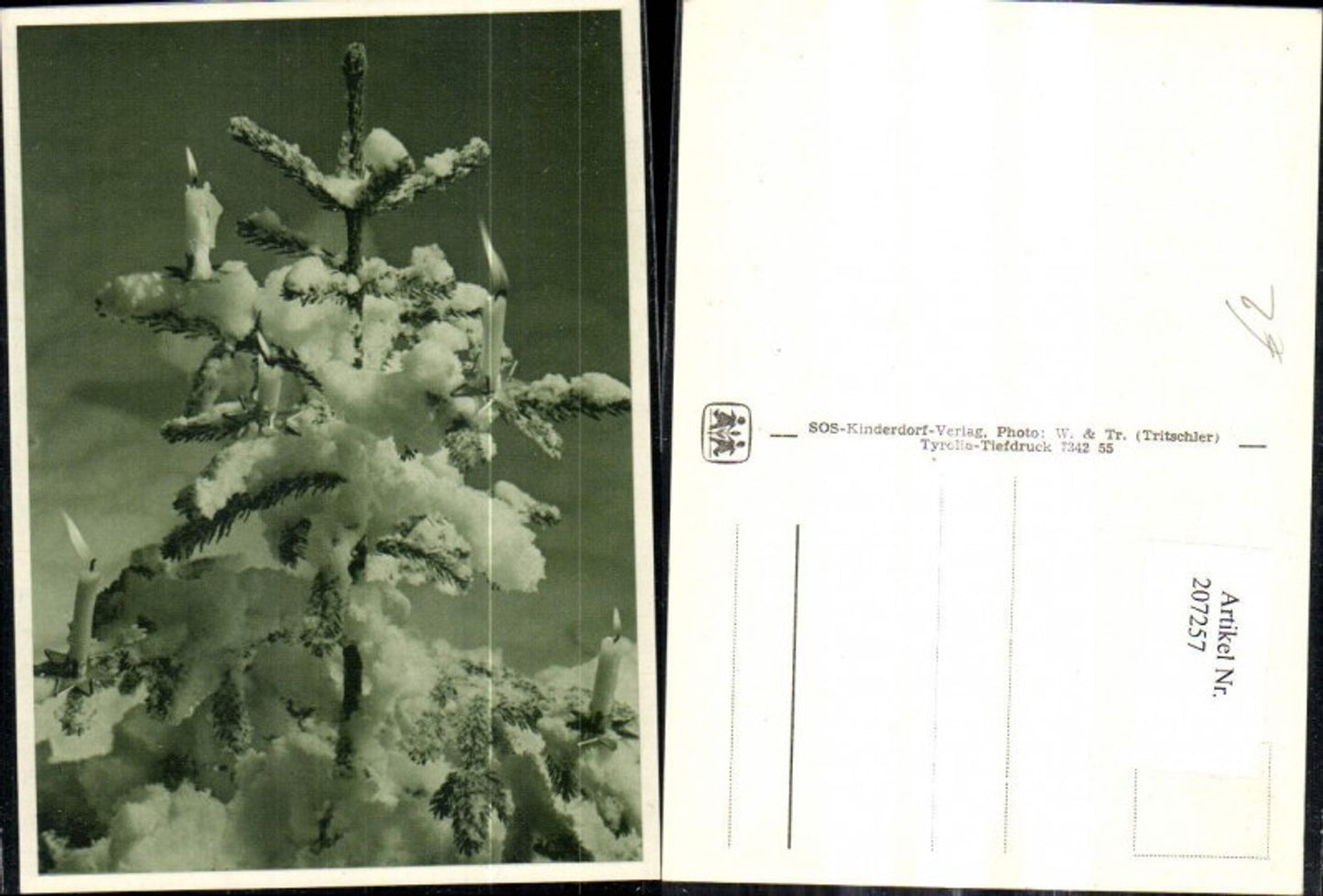 207257, SOS Children's Village Fir tree with snow and burning candles