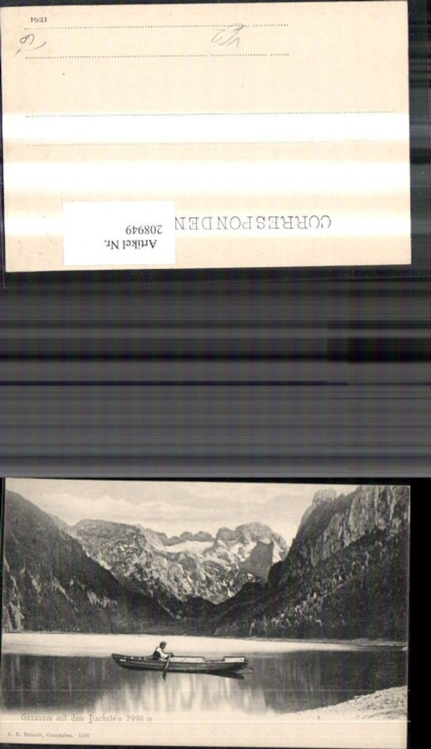 208949,Gosau Gosausee m. d. Dachstein Ruderboot Boot pub F. E. Brandt 1597