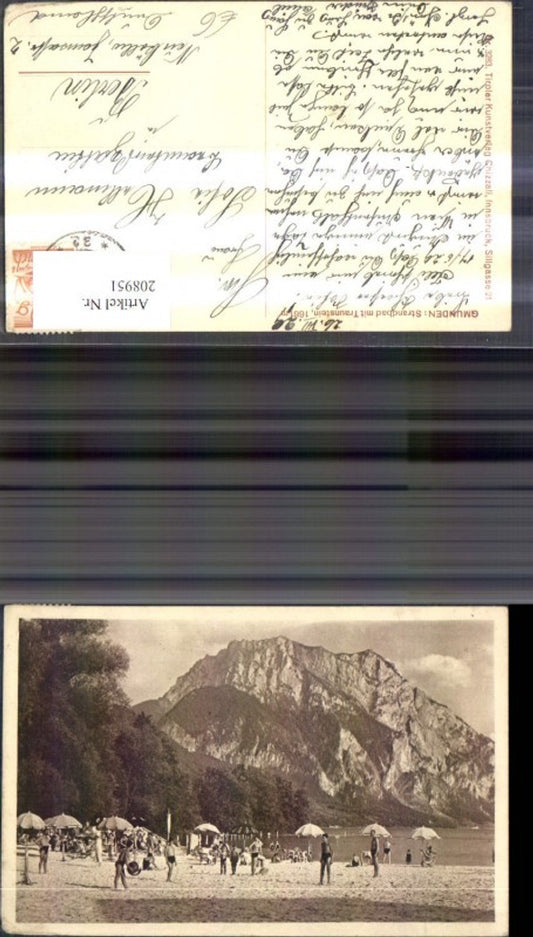 208951,Gmunden Strandbad m. Traunstein Traunsee Strandleben