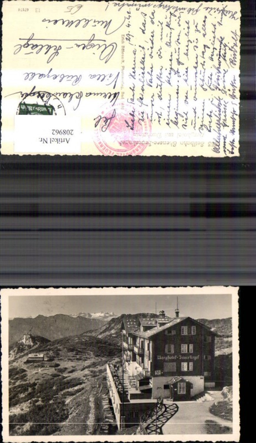 208962,Foto Ak Ebensee Feuerkogel Berghotel m. Dachstein Seilbahn Feuerkogelbahn