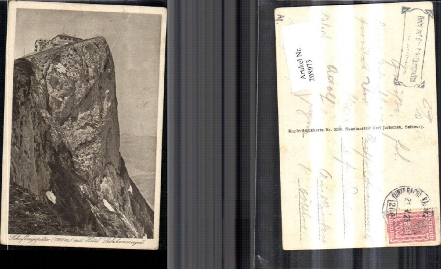 208973,Schafberg-Spitze m. Hotel b. St Wolfgang Bahnpost Zug 260