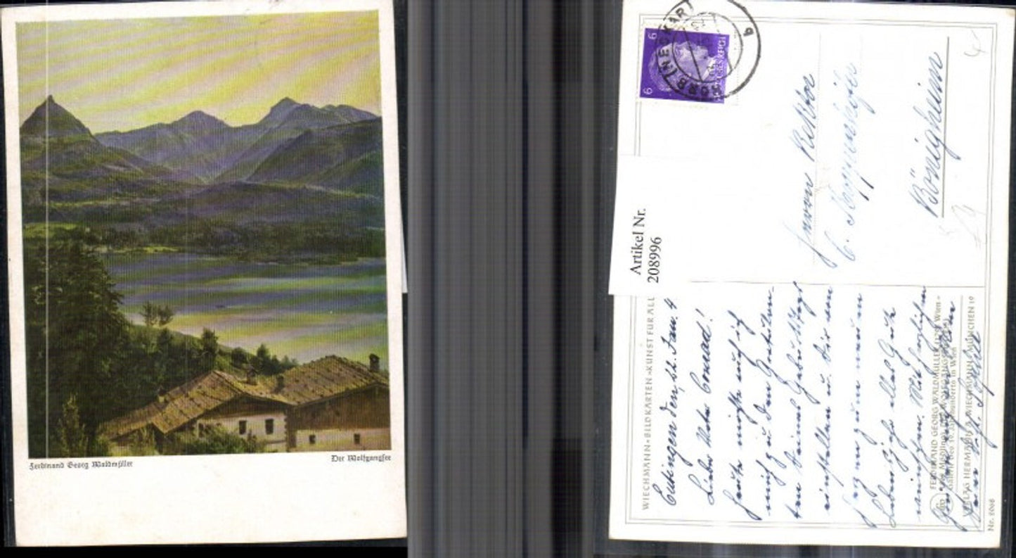 208996,Künstler AK Ferdinand Georg Waldmüller „Der Wolfgansee“ See