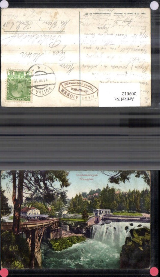 209012,Salzkammergut Traunfall b. Roitham b. Gmunden Wasserfall pub Brandt 677