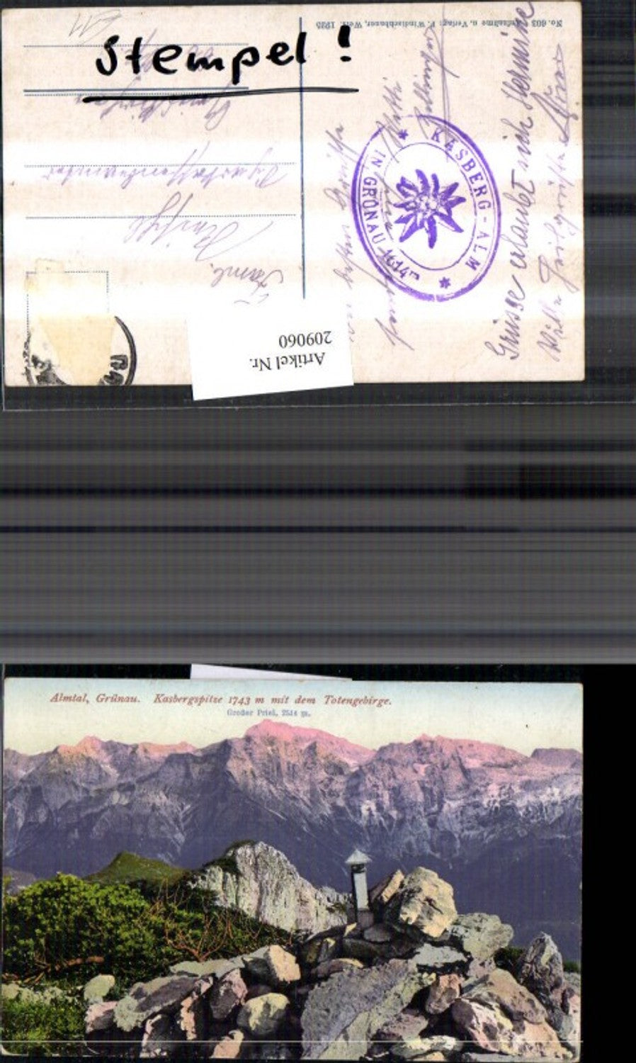 209060,Almtal b. Grünau Kasbergspitze m. d. Totengebirge u. Großer Priel