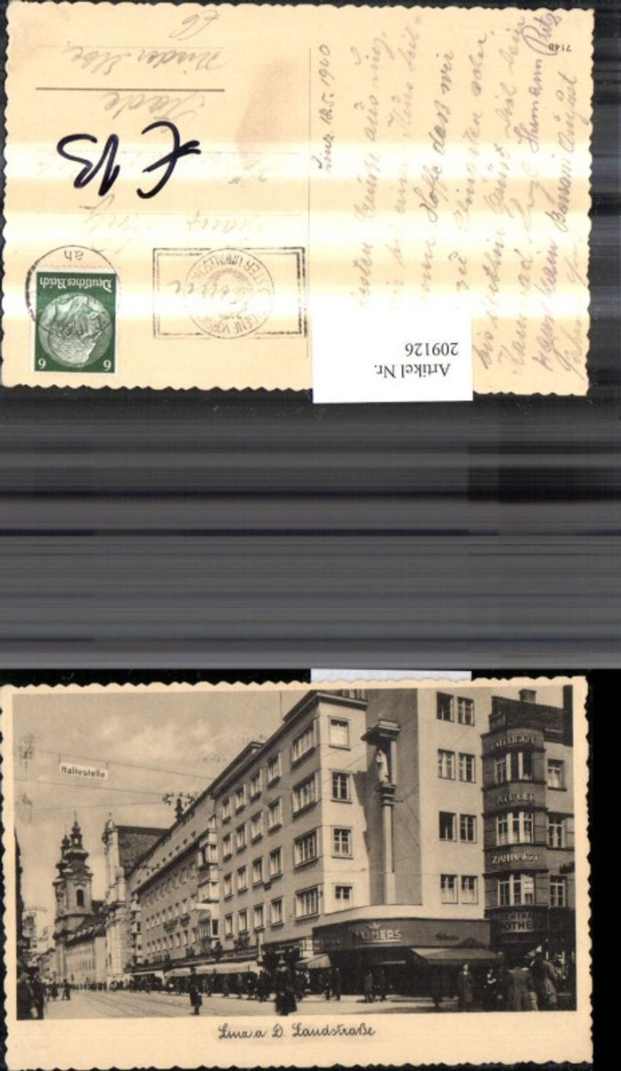 209126,Linz a. d. Donau Landstraße Straßenansicht Apotheke Zahnarzt Palmers Geschäfte