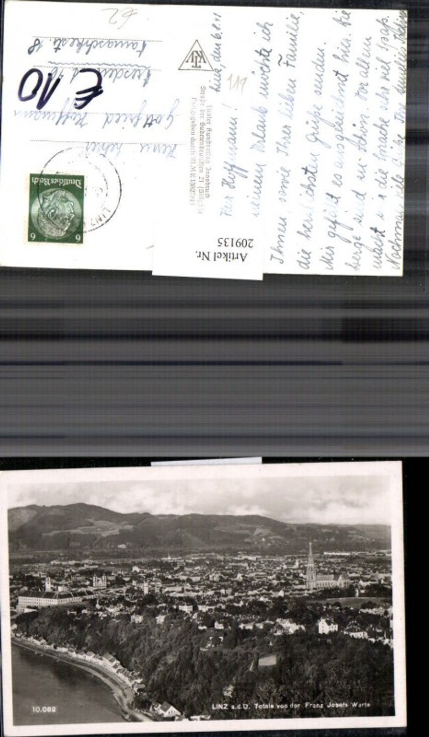 209135,Linz a. d. Donau Totale v. d. Franz Josefs Warte