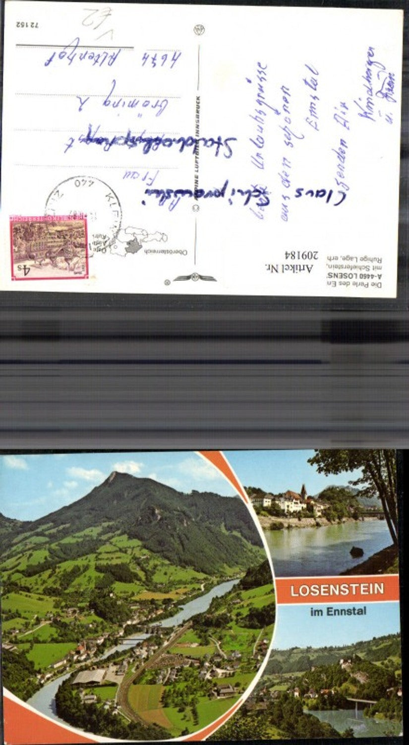 209184,Losenstein im Ennstal Totale Mehrbildkarte pub Alpine Luftbild 72152
