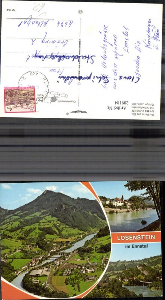 209184,Losenstein im Ennstal Totale Mehrbildkarte pub Alpine Luftbild 72152
